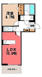 D-Gran 西本町 1LDKの間取図画像