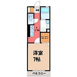 アシスト龍舞 1Kの間取図画像