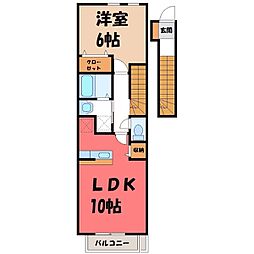 プリュジュールC 1LDKの間取図画像