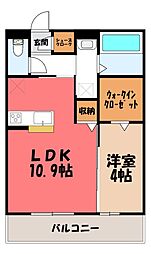 LeHuitE 1LDKの間取図画像