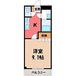 ティアラ 1Kの間取図画像