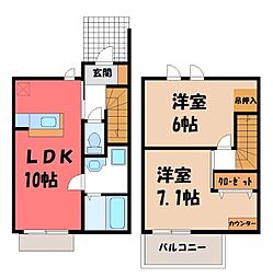 ユイハイム 2LDKの間取図画像