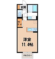 メゾングランデ ワンルームの間取図画像