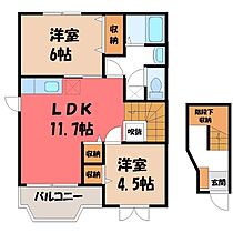 群馬県太田市鳥山上町（賃貸アパート2LDK・2階・58.12㎡） その2