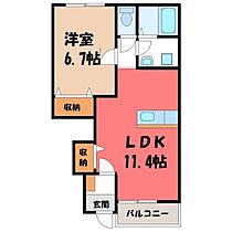 茨城県猿島郡境町大字長井戸（賃貸アパート1LDK・1階・44.95㎡） その2