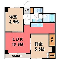 茨城県古河市本町2丁目（賃貸マンション2LDK・4階・47.00㎡） その2