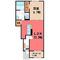 群馬県太田市新田木崎町（賃貸アパート1LDK・1階・50.01㎡） その2