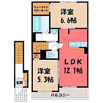 群馬県太田市堀口町（賃貸アパート2LDK・2階・58.94㎡） その2