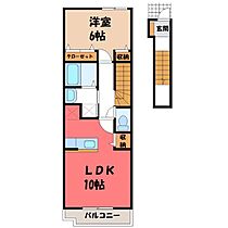 群馬県太田市東新町（賃貸アパート1LDK・2階・42.80㎡） その2