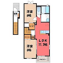 群馬県太田市下田島町（賃貸アパート2LDK・2階・58.21㎡） その2