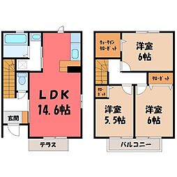 リーブル 1階3LDKの間取り