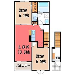ウィステリアB 2LDKの間取図画像