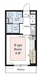 東京メトロ東西線 葛西駅 徒歩10分の賃貸アパート 2階1Kの間取り