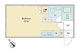 東京メトロ半蔵門線 清澄白河駅 徒歩6分の賃貸マンション 4階ワンルームの間取り