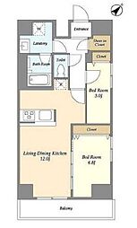 東京メトロ東西線 西葛西駅 徒歩12分の賃貸マンション 7階2LDKの間取り
