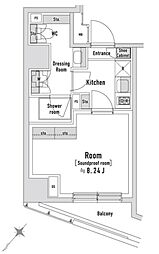 中央区八丁堀3丁目マンション 1Kの間取図画像