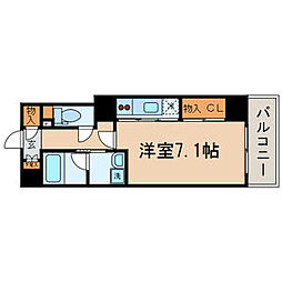 東武亀戸線 小村井駅 徒歩4分の賃貸マンション 4階ワンルームの間取り