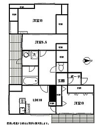 東京メトロ東西線 西葛西駅 徒歩8分の賃貸マンション 5階3LDKの間取り