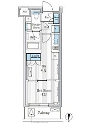 東京メトロ東西線 東陽町駅 徒歩9分の賃貸マンション 1階1DKの間取り