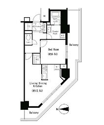 東京メトロ有楽町線 豊洲駅 徒歩8分の賃貸マンション 7階1LDKの間取り
