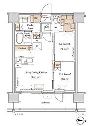 ブランシエスタ木場 2LDKの間取図画像
