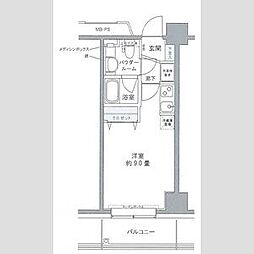 プライムアーバン豊洲 ワンルームの間取図画像