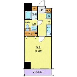 メイクスデザイン門前仲町リバープレイス 1Kの間取図画像