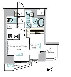 江東区深川2丁目マンション 1LDKの間取図画像