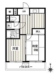 第五芙蓉ハイツ 2DKの間取図画像