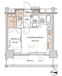 ブランシエスタ木場 1LDKの間取図画像