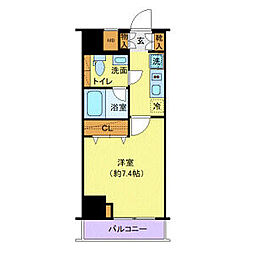 プレール・ドゥーク木場駅前 1Kの間取図画像