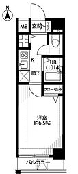 プレール・ドゥーク清澄白河 1Kの間取図画像