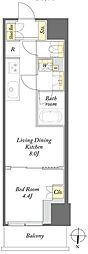 WORVE東京木場 1LDKの間取図画像