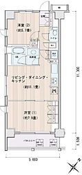 エスティメゾン豊洲レジデンスE棟 2LDKの間取図画像