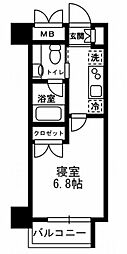 レジディア月島3 1Kの間取図画像