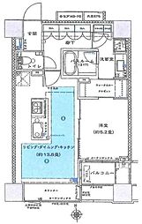 ライオンズクォーレ東京八丁堀 1LDKの間取図画像