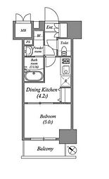 東京メトロ東西線 南行徳駅 徒歩3分の賃貸マンション 6階1DKの間取り