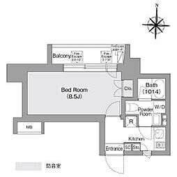 コンフォリア・リヴ森下MUTIO 1Kの間取図画像
