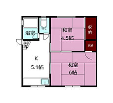 若草荘Ｂ棟  ｜ 奈良県奈良市南永井町（賃貸アパート2K・2階・29.70㎡） その2