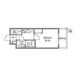 ウインズコート城北パーク 3階1Kの間取り