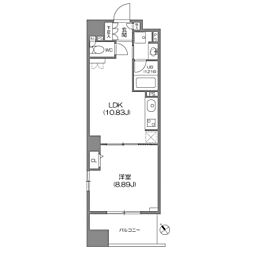 ルクレ新川レジデンス 5階1LDKの間取り
