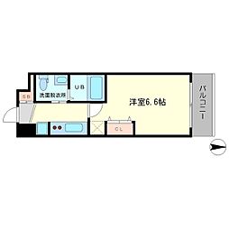 アーデンタワー本町イースト 1Kの間取図画像