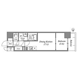名古屋市中区金山3丁目マンション 1DKの間取図画像