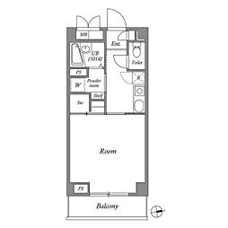 エクセラン池袋 1Kの間取図画像