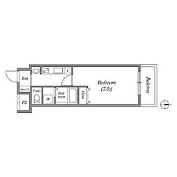 レジデンス名古屋千代田 1Kの間取図画像