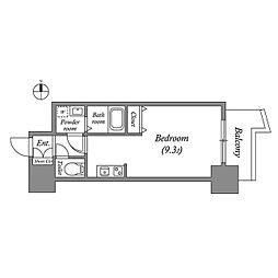 プライムアーバン松屋町 ワンルームの間取図画像