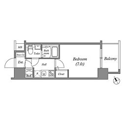 アドバンス新大阪ラシュレ 1Kの間取図画像