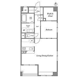 CASSIA江坂 1LDKの間取図画像