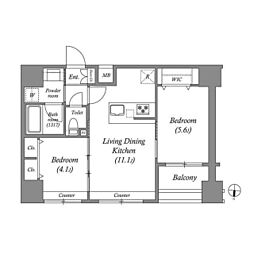 ACP Residence 中野新橋 2LDKの間取図画像