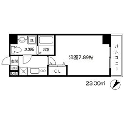 ウインズコート西梅田2 1Kの間取図画像